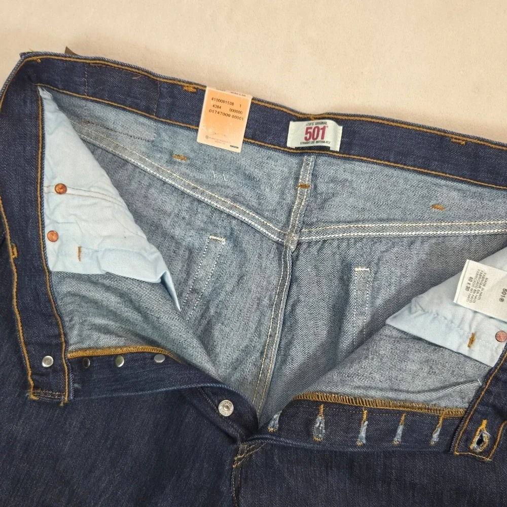 Levi's 501 Original Fit Jeans Mens 40x30 Blue NWT Straight Leg Button Fly 2024